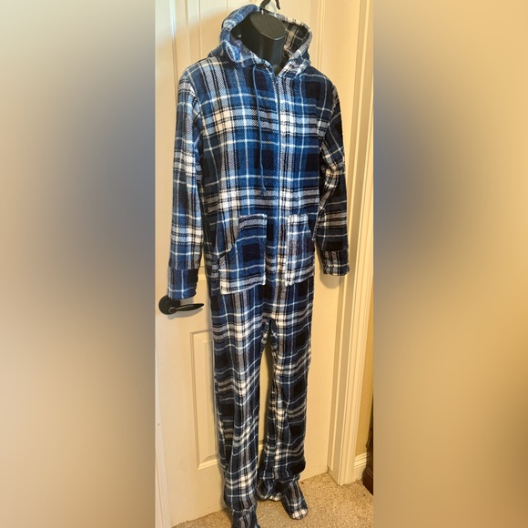 NWOT Alexander Del Rossa Unisex Hooded Onesie Pajamas w/Removable Booties, Small - Picture 6 of 14